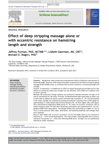 Effect of deep stripping massage alone or with eccentric resistance on hamstring length and strength