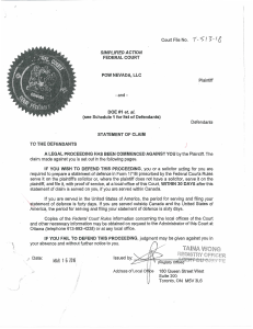 POW Nevada Statement of Claim and Package (redacted)