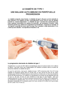 Le diabète de type 1 une maladie auto-immune en perpétuelle progression