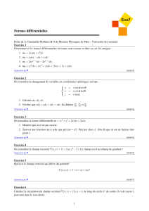 Exercices sur les Formes Diff&eacute;rentielles - Exo7