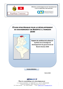 Étude stratégique pour le développement du gouvernorat de Bizerte à l’horizon 2030