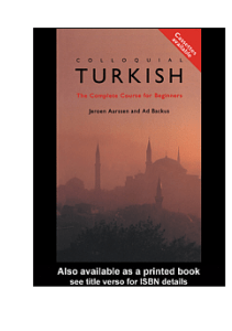 Colloquial Turkish pdf