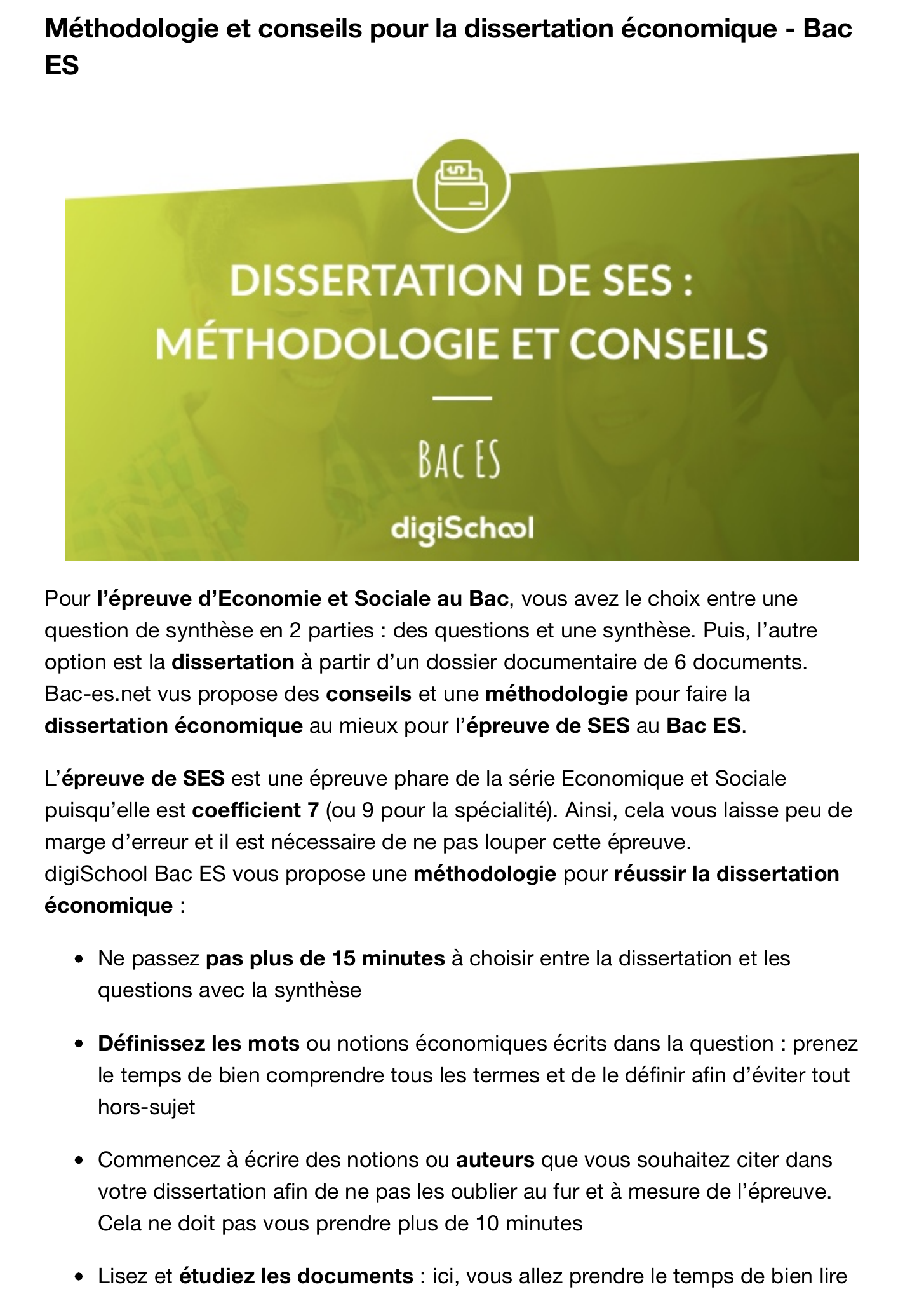 corriges de dissertation economique