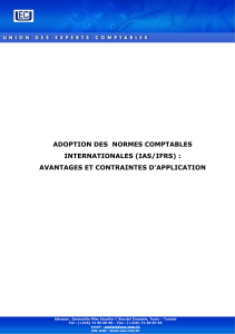 Adoption des normes IFRS