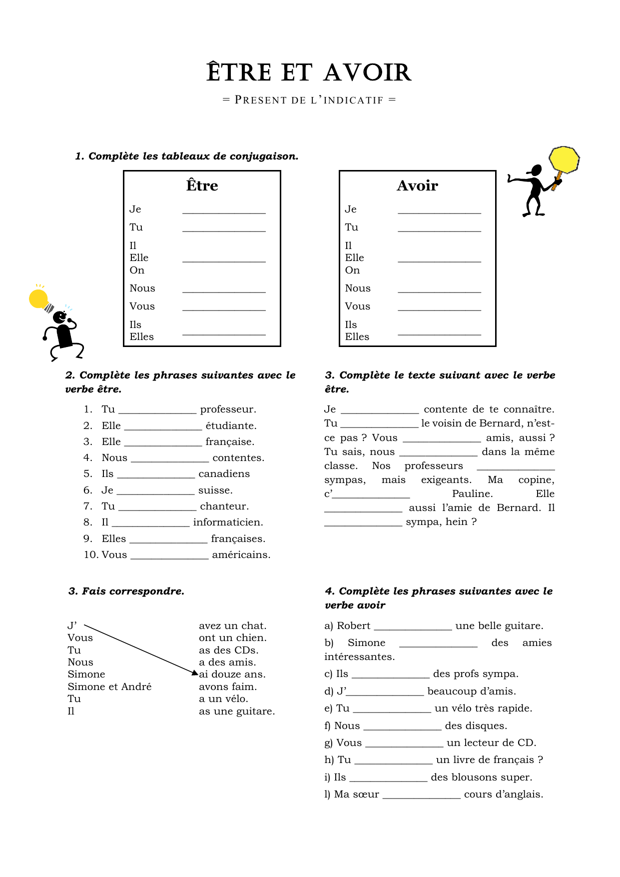 Exercice Anglais Etre Et Avoir KVYOO