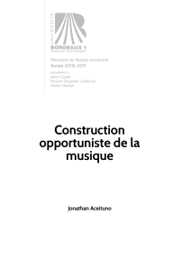 Construction Opportuniste de la musique