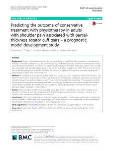 Predicting the outcome of conservative treatment with physiotherapy in adults with shoulder pain associated with partial thickness rotator cuff tears a prognostic model development study