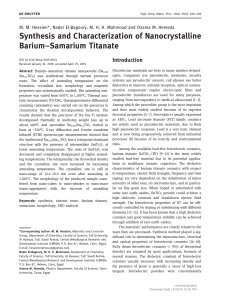 [High Temperature Materials and Processes] Synthesis and Characterization of Nanocrystalline BariumSamarium Titanate