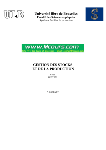 GESTION DES STOCKS ET DE LA PRODUCTION