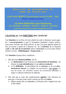 javascript tome xxiii - Gestions de paramètres et nom de fonctions