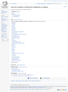 Liste des maladies à déclaration obligatoire en Algérie — Wikipédia
