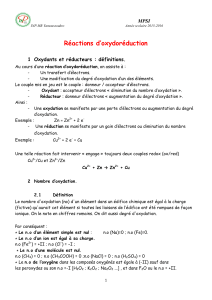 2016 chimie cours oxydoréduction 2015 2016