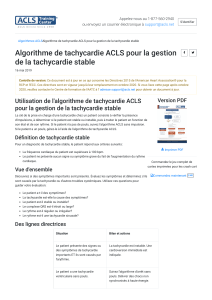 Algorithme de tachycardie ACLS pour la gestion de la tachycardie stable (2)