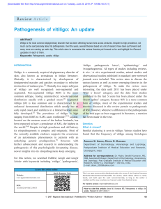 Pathogenesis of vitiligo - An update