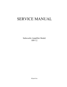 klipsch rw-12 service manual