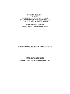 Routes économiques à faible trafic Instructions sur les caractéristiques géométriques reft