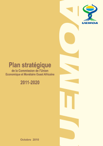 PLAN STRATEGIQUE 2011-2020 COMMISSION UEMOA