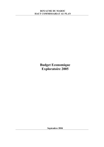Budget économique exploratoire 2005 (version française)