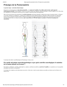 Bases approche posturale homme. Principes de la posturométrie
