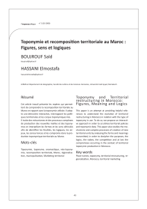 Toponymie et recomposition territoriale au Maroc