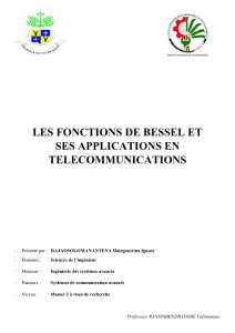 Fonctions de Bessel et ses applications en télécommunications