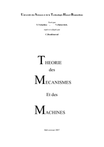 Théorie des Mécanismes et des Machines-introduction et chapitre1.