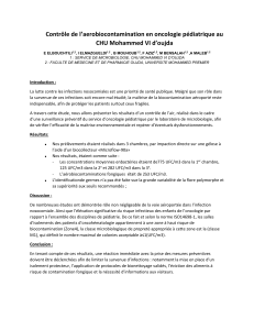 Contrôle de l’aerobiocontamination en oncologie pédiatrique au CHU Mohammed VI d’oujda