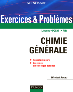 Chimie générale Exercices et problèmes