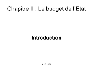 Chapitre II Budget