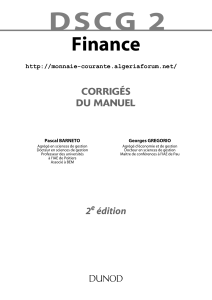 CORRIGES DU MANUEL DSCG 2 Finance Pascal