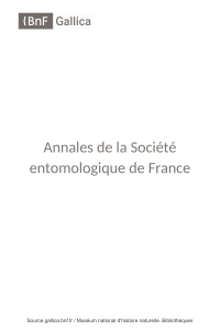 Annales de la Société entomologique