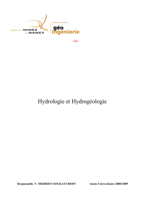 hydrologie et hydrogéologie