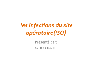 les infections du site opératoire(ISO)