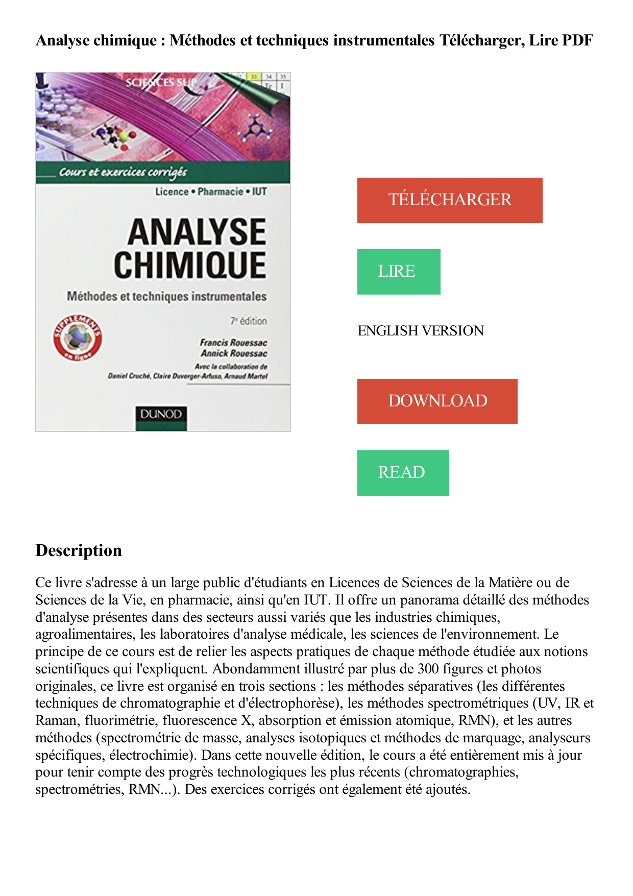 PDF Télécharger Cours Technique D'analyse Chimique Pdf Gratuit PDF ...