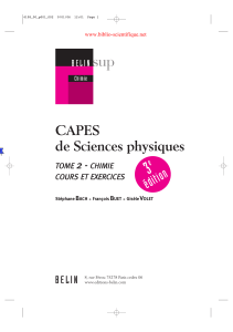 CAPES de Sciences physiques - Tome 2, Chimie, cours et exercices-1