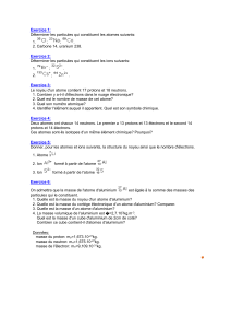 Exercices de chimie : Structure atomique et ionique