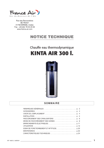 Notice Technique Chauffe-Eau Thermodynamique KINTA AIR 300 l