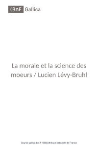 La morale et la science Levy Bruhl