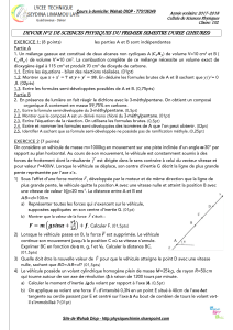 Physics Exam 1S2: Mechanics & Chemistry Problems