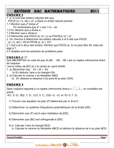 SERIE DE REVISION BAC 2011 - Math  - Bac Mathématiques (2010-2011) Mr YOUSSEF BOULILA