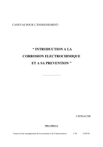 introduction a la corrosion electrochimique et sa prevention