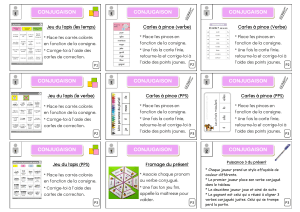 ex étiquettes pour atelier conjugaison CE1 à adapter