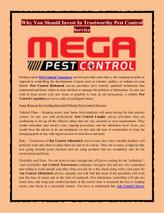 Why You Should Invest In Trustworthy Pest Control Service