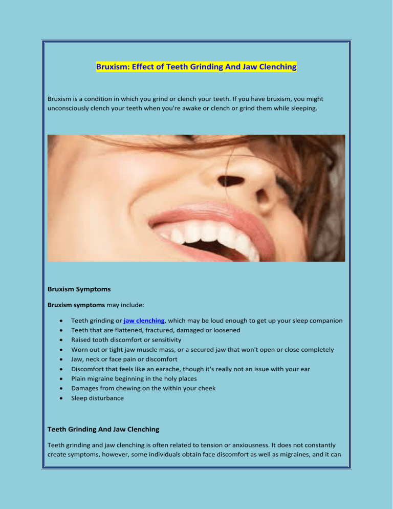 what is clenching teeth a symptom of