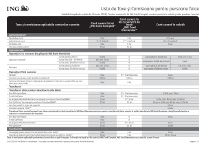 ING - Lista de taxe si comisioane