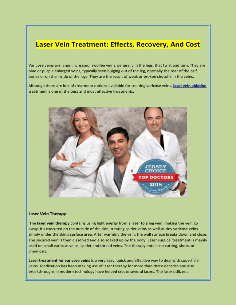 Laser Vein Treatment Effects, Recovery, And Cost