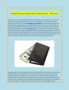 Hassel free way to get funds in a few minute Title Loan