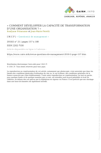 COMMENT D&Eacute;VELOPPER LA CAPACIT&Eacute; DE TRANSFORMATION