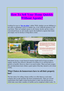 How To Sell Your Home Quickly Without Agents