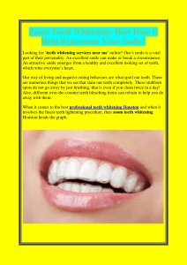 Zoom Teeth Whitening How Does It Help Rejuvenate Your Smile